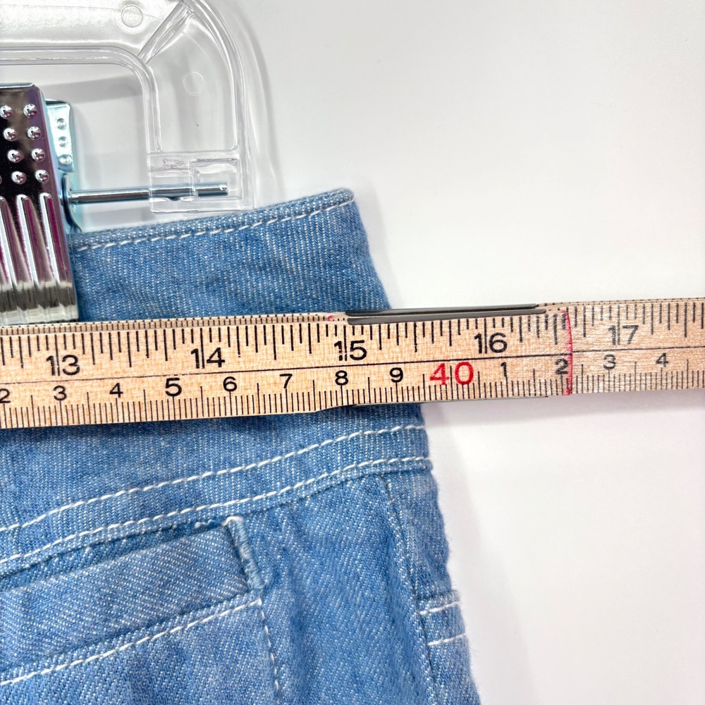 Pilcro Anthropologie High Waisted Wide Leg Chambray Trouser Jeans Sz 28 Linen - Picture 11 of 13